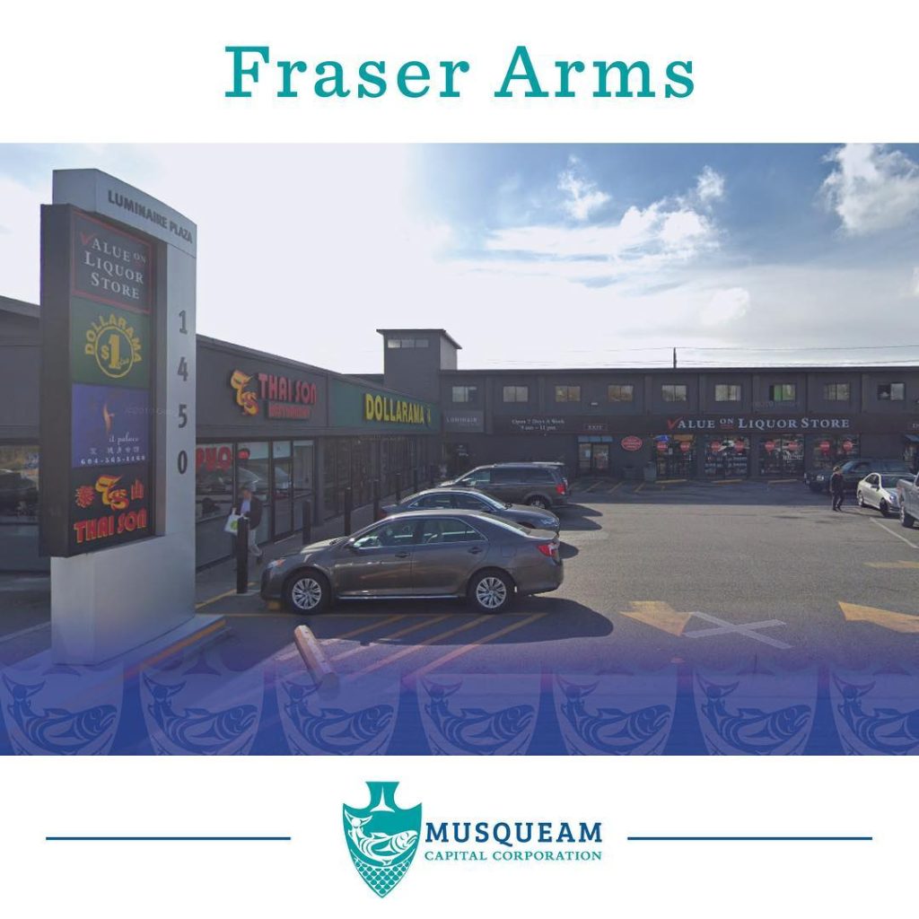 Fraser Arms hotel and retail plaza was acquired by the Musqueam in 1993, in orde