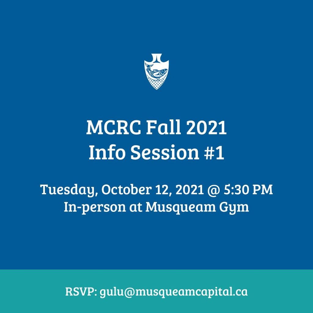 Musqueam will be holding information sessions for the Musqueam Community Rental