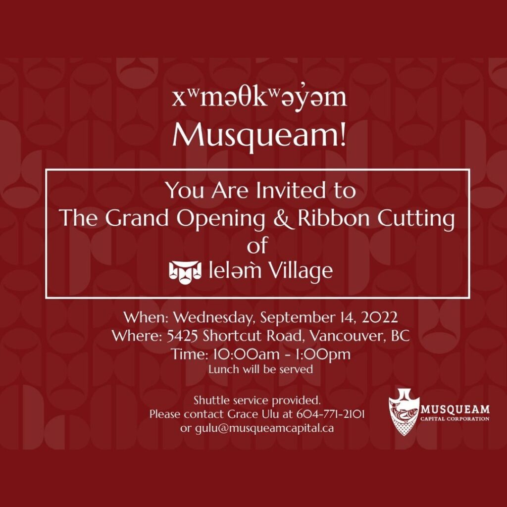 You're Invited!#lelemliving #musqueam