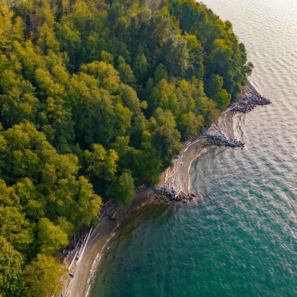 bird's eye view of lelem coastline 